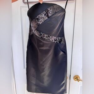 Michael Kors Black Strapless Dress with Sequins